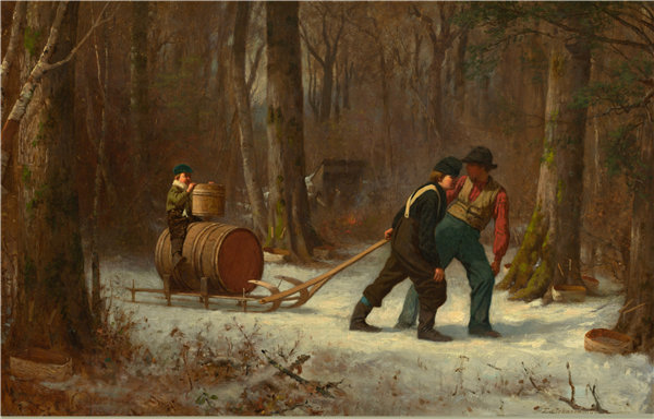 伊士曼·约翰逊（Eastman Johnson）-在露营的路上 1873年油画