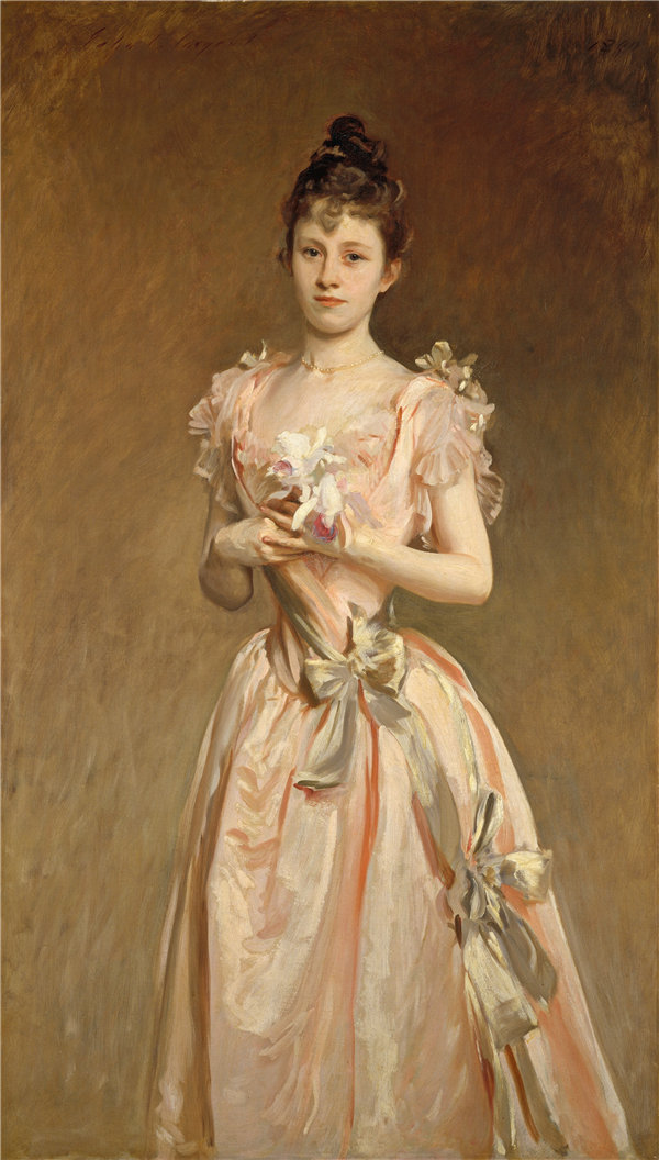 约翰·辛格·萨金特(John Singer Sargent)-格蕾丝·伍德豪斯小姐1890年油画