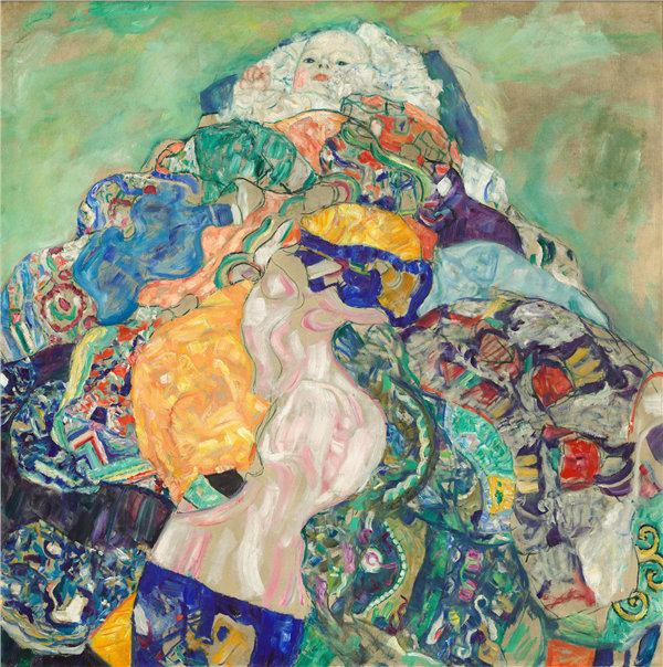 古斯塔夫·克里姆特（Gustav Klimt）-婴儿（摇篮）1917-1918年.油画