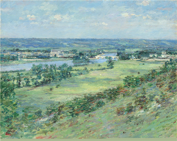 西奥多·罗宾逊（Theodore Robinson）-吉维尼山上的塞纳河谷 1892年油画