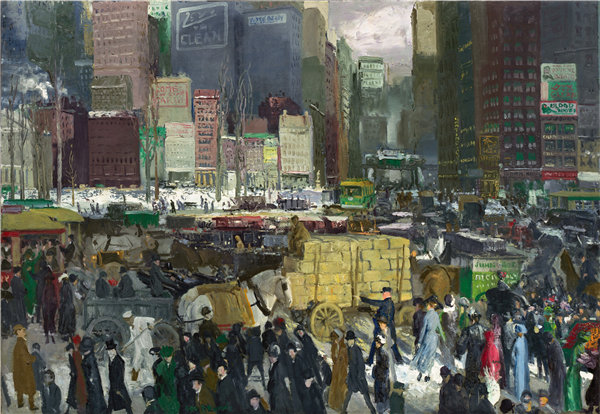 乔治·贝洛斯（George Bellows）-纽约 1911年 油画高清下载