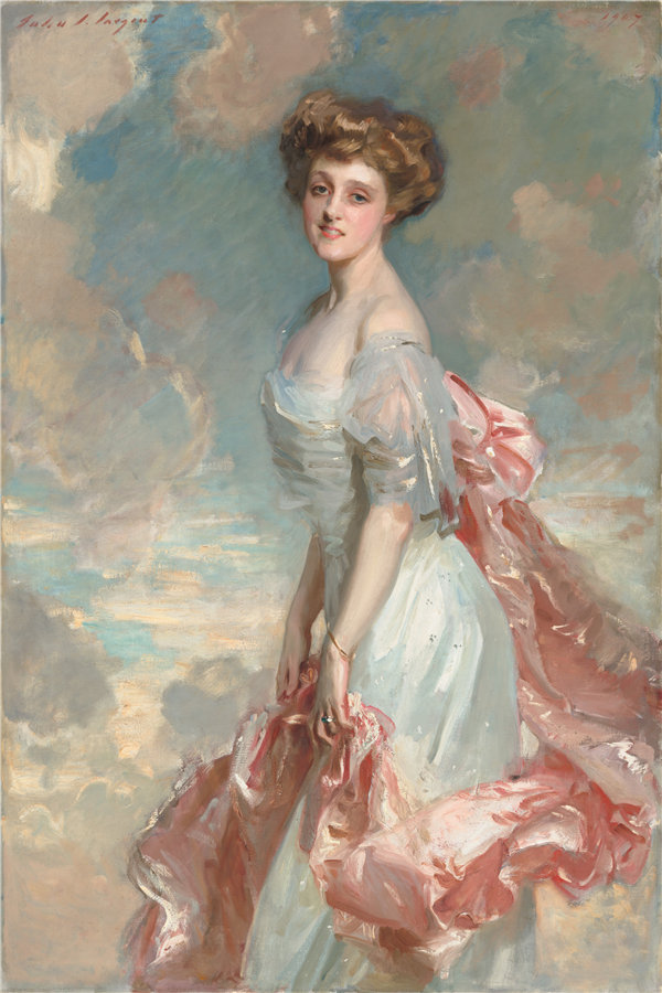 约翰·辛格·萨金特（John Singer Sargent）-玛蒂尔德·汤森小姐 1907年油画