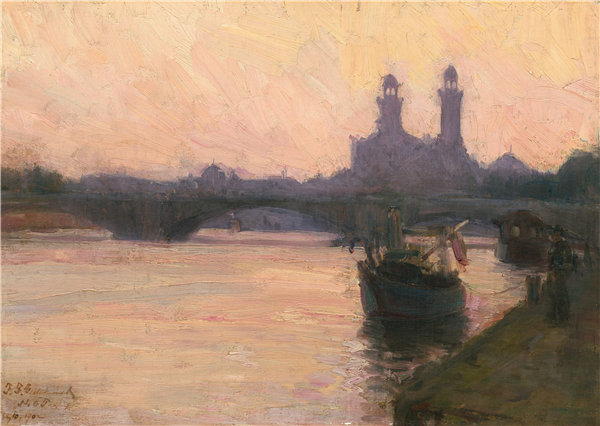 亨利·奥萨瓦·坦纳（Henry Ossawa Tanner）-塞纳河 1902年.油画
