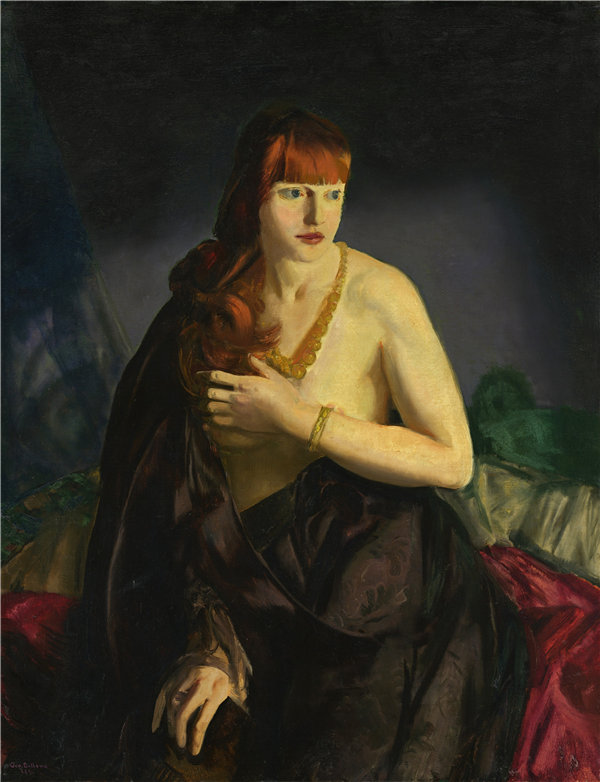 乔治·贝洛斯（George Bellows）-红头发的裸体 1920年油画