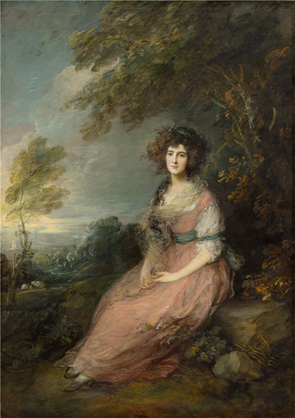 托马斯·盖恩斯伯勒(Thomas Gainsborough)-理查德·布林斯利·谢里丹夫人.油画