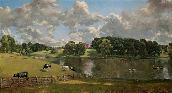 英国画家约翰·康斯特勃（John Constable）-艾塞克斯威文霍公园油画