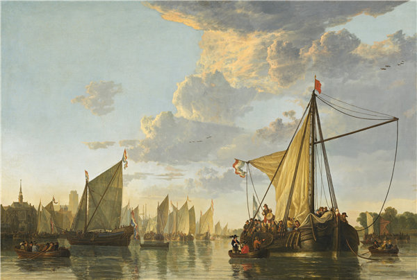 艾伯特·奎普（Aelbert Cuyp）-多德雷赫特的马斯.油画