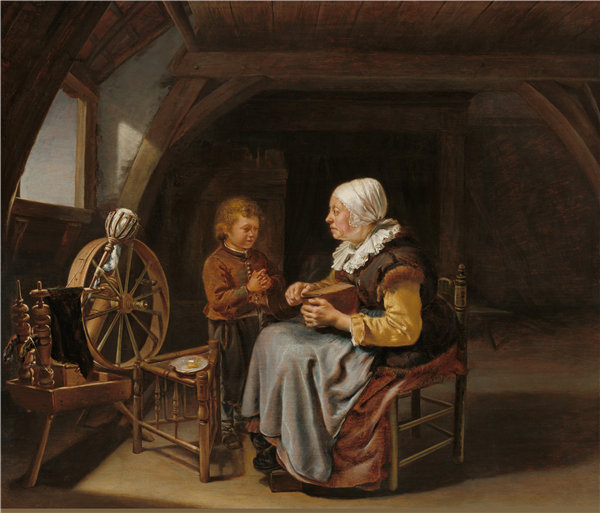 弗朗斯·范·米耶里斯（Frans van Mieris）-说恩典油画高清下载