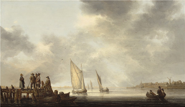 艾伯特·奎普（Aelbert Cuyp）-俯瞰多德雷赫特的码头油画