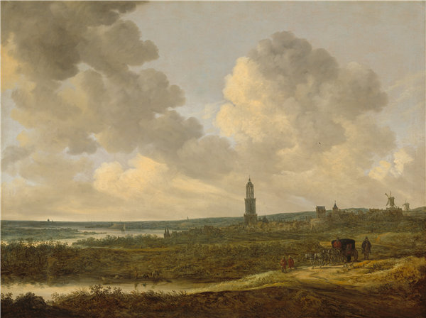 扬·范·高恩（Jan van Goyen）-雷嫩的视图油画高清下载