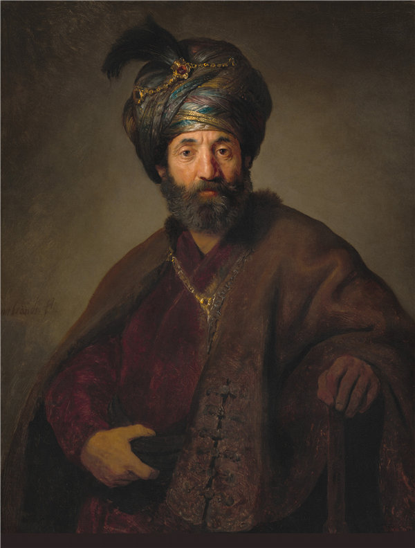  伦勃朗·范·瑞恩（Rembrandt van Rijn）-东方服装的男人油画