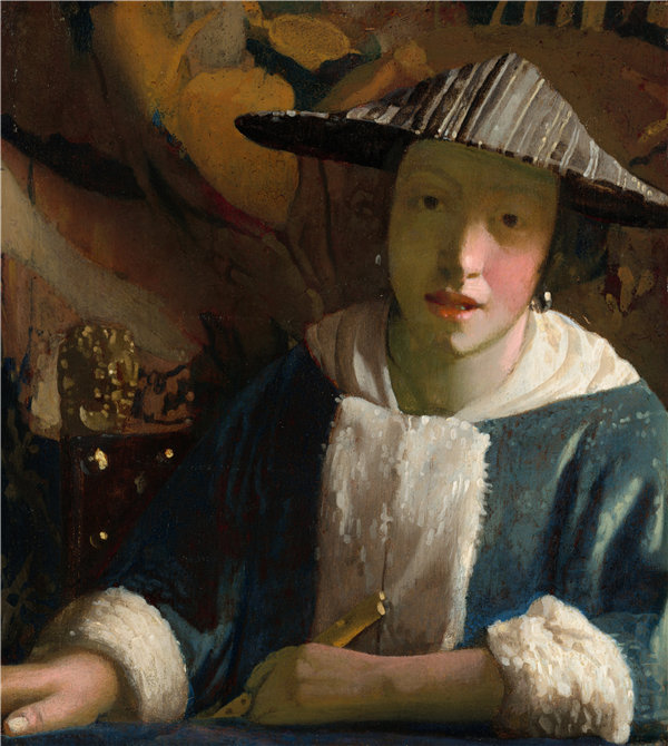 约翰内斯·维米尔（Johannes Vermeer）-长笛的女孩.油画