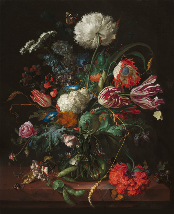 杨·戴维茨·德·希姆(Jan Davidsz. de Heem) 作品--花瓶花油画
