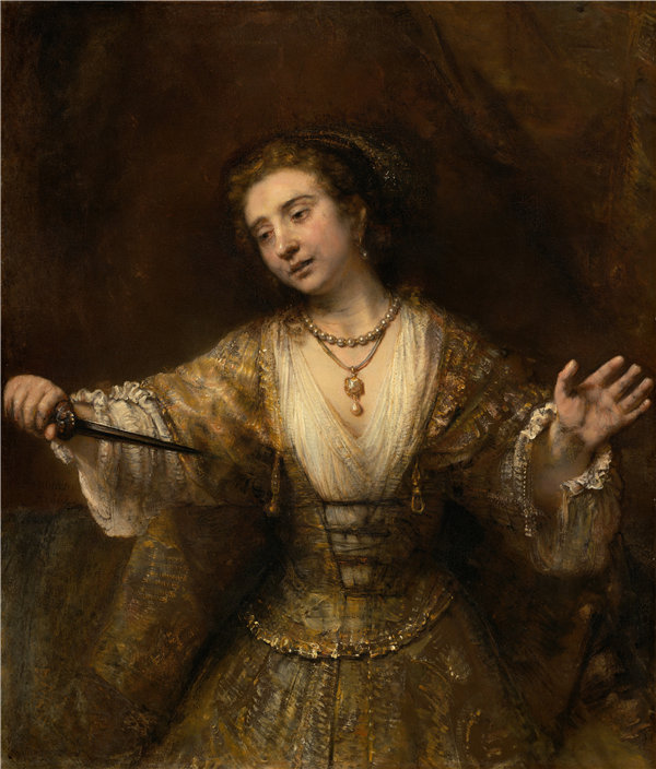 伦勃朗·范·瑞恩（Rembrandt van Rijn）-Lucretia.油画