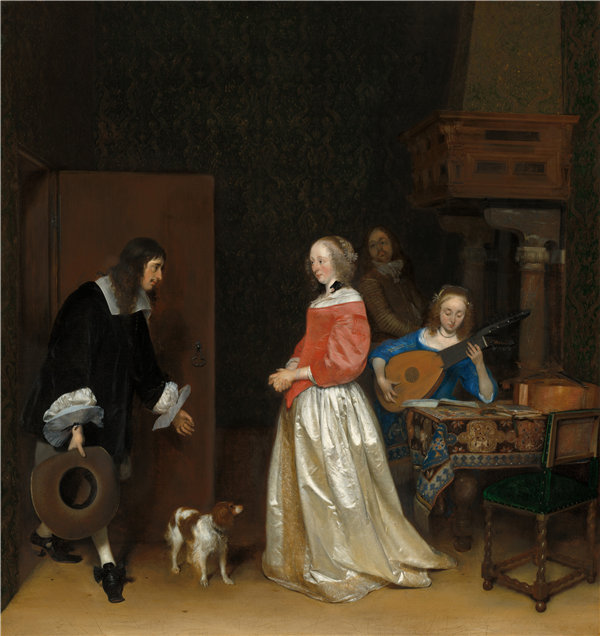 杰拉德·特·伯奇（Gerard ter Borch the Younger）-求婚者的来访油画