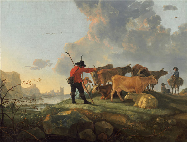 艾伯特·奎普（Aelbert Cuyp）-牧民牛油画