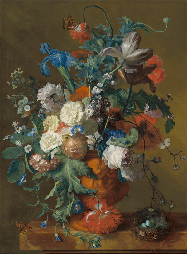 扬·范·休森（Jan van Huysum）-静物 花朵油画