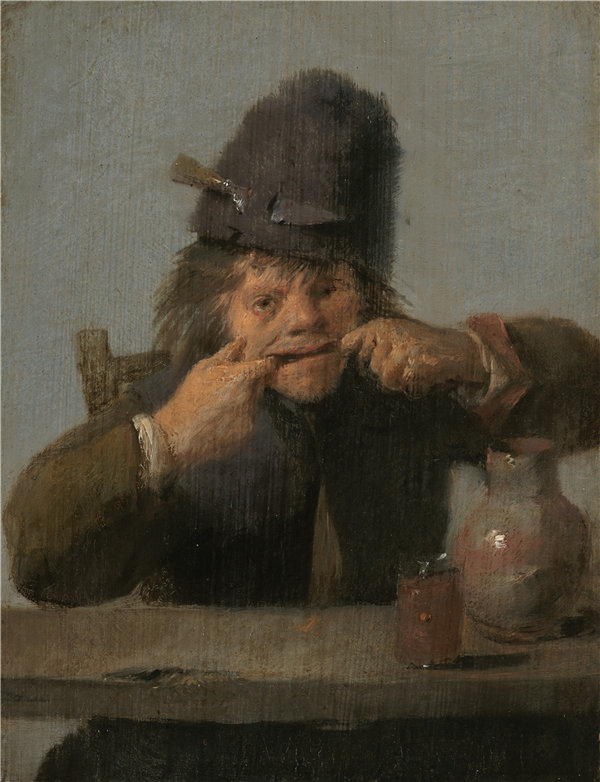 阿德里安·布劳尔（Adriaen Brouwer）-青年鬼脸油画