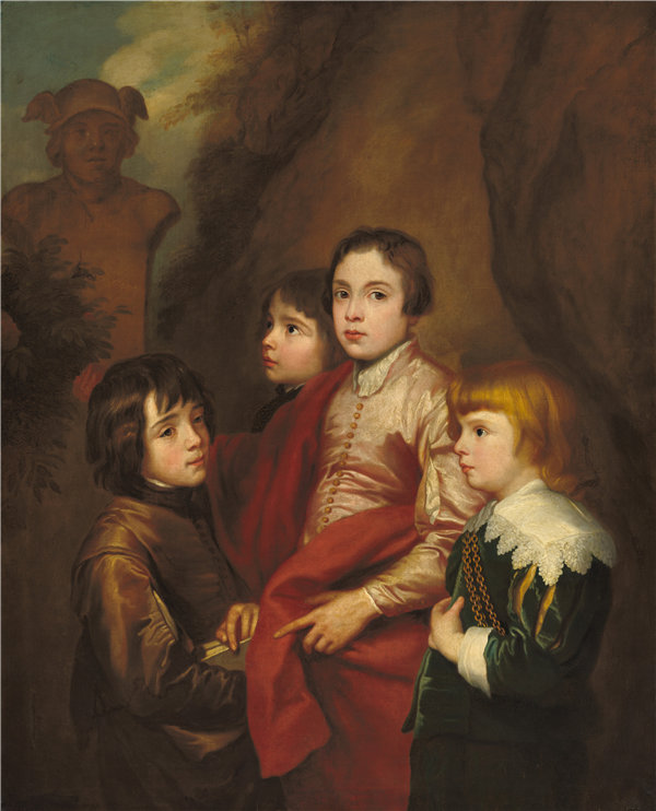 安东尼·范·戴克（Anthony van Dyck）爵士之后-四个男孩的组合油画