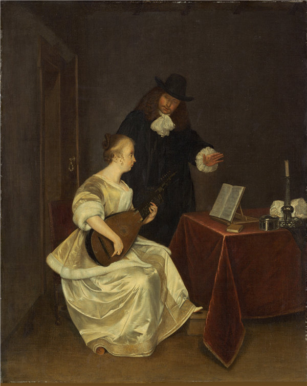 杰拉德·特·伯奇（Gerard ter Borch the Younger）-音乐课作品高清下载