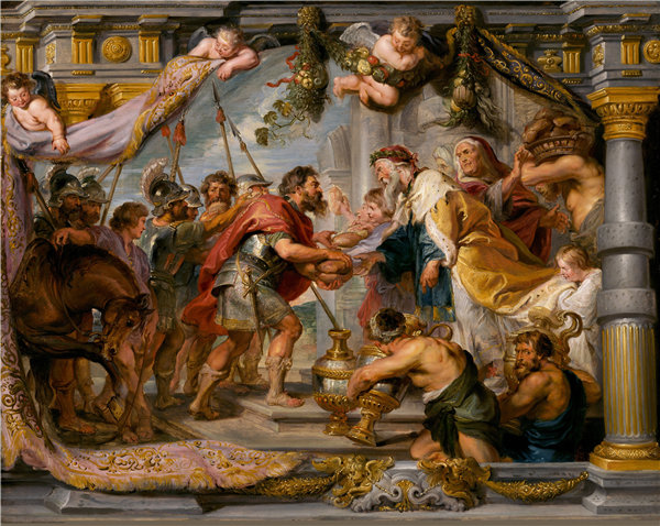 彼得·保罗·鲁本斯（Peter Paul Rubens）-亚伯拉罕与麦基洗德的会议油画