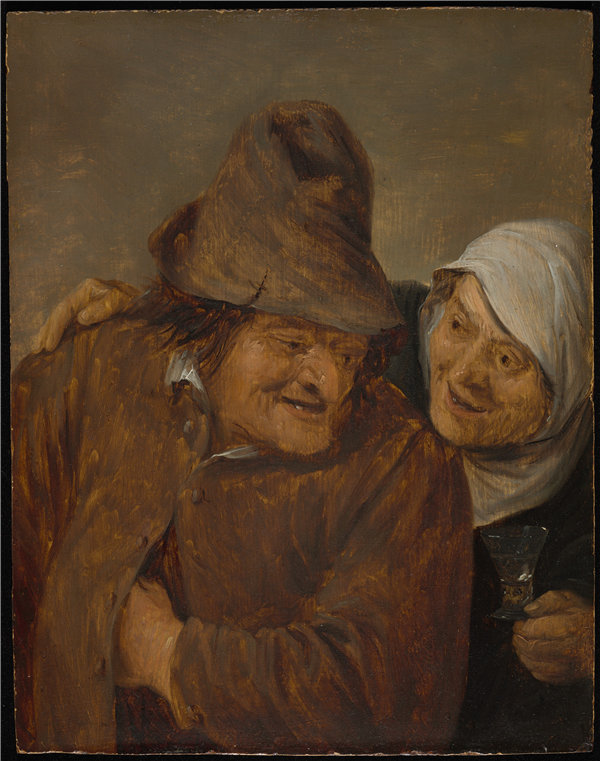 大卫·特尼尔斯（David Teniers）-两个农民一杯酒油画