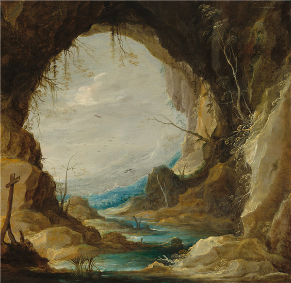 大卫·特尼尔斯（David Teniers）-从洞穴远景油画