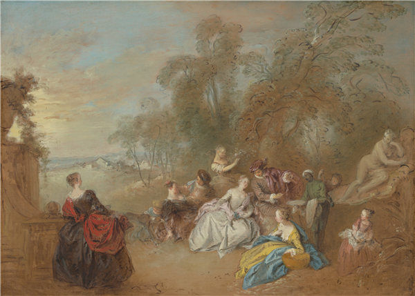 让·巴蒂斯特·约瑟夫·佩特（Jean Baptiste Joseph Pater）-在露台上油画