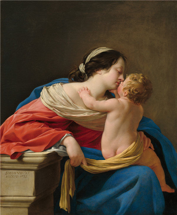 西蒙·沃特（Simon Vouet）-麦当娜和孩子油画高清下载