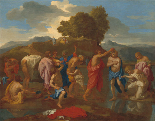 尼古拉斯·普桑（Nicolas Poussin）-基督的洗礼油画