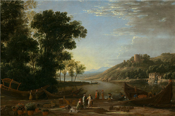克劳德·洛兰（Claude Lorrain）-与商人的风景油画