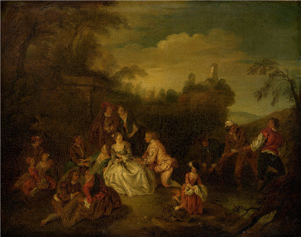 在让·巴蒂斯特·约瑟夫·佩特（Jean Baptiste Joseph Pater）之后-渔民的礼物.油画