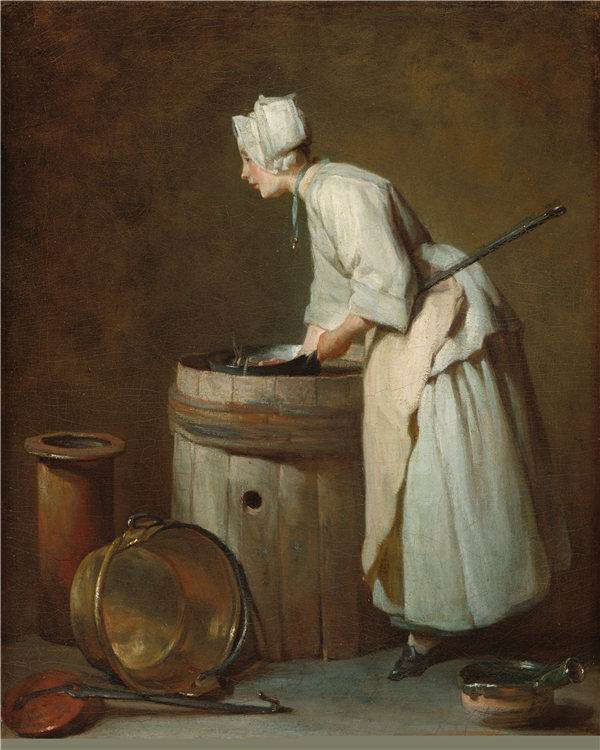 让·西蒙·查丁（Jean Siméon Chardin）-女子油画高清下载