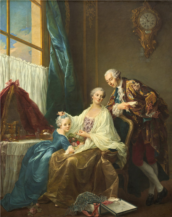 弗朗索瓦·休伯特·德鲁瓦（Francois-Hubert Drouais）-全家福油画