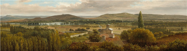 蒂奥多·卢梭（ThéodoreRousseau）-摩泽尔河附近的全景景观油画