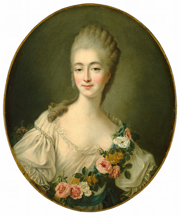 弗朗索瓦·休伯特·德鲁瓦（Francois-Hubert Drouais）-珍妮·贝库（JeanneBécu），巴里小姐油画