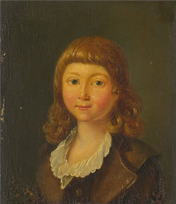 法国18世纪-一个小男孩的肖像油画