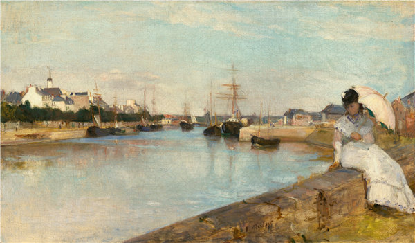 贝特·莫里索（Berthe Morisot）-洛里昂港口油画高清下载