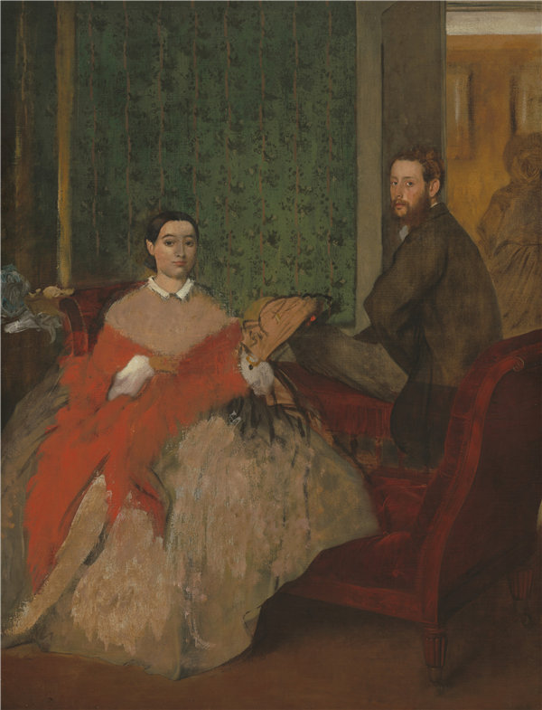 埃德加·德加(Edgar Degas)-埃德蒙多和瑟雷斯·莫比利油画高清下载