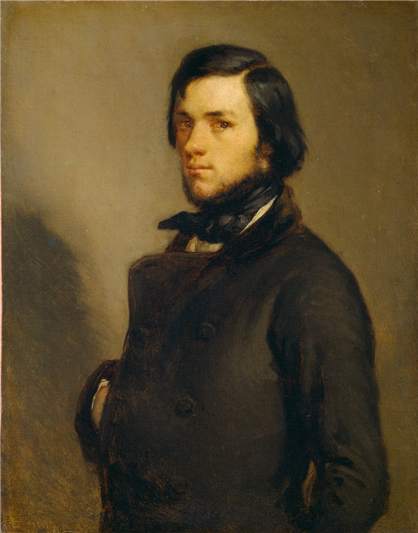 让-弗朗索瓦·米勒（Jean-Francois Millet）-一个男人的肖像油画