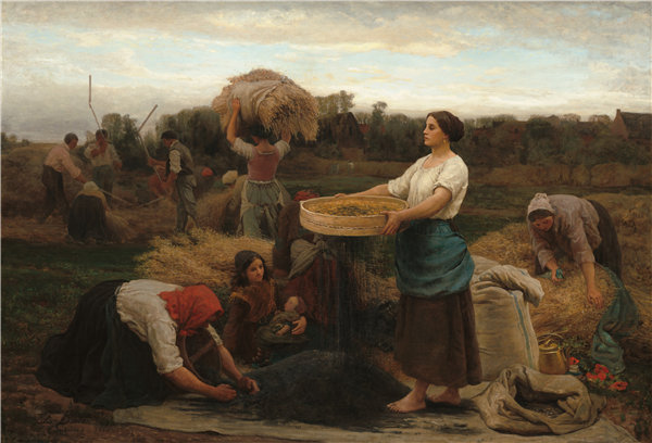 朱尔斯·布雷顿（Jules Breton）-菜子（收获油菜籽）油画