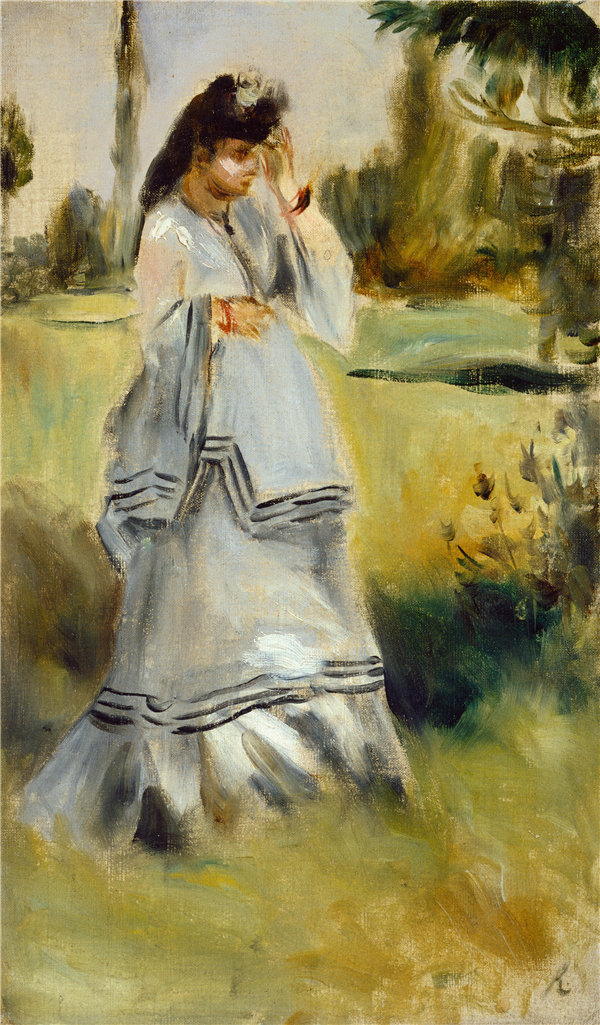 皮埃尔·奥古斯特·雷诺阿（Pierre-Auguste Renoir）-在公园里的女人油画