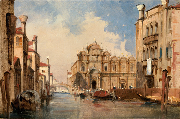 朱尔斯·罗曼·乔安特（Jules-Romain Joyant）-威尼斯圣马可大教堂油画