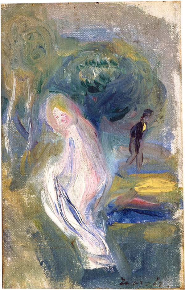 奥古斯特·雷诺阿（Auguste Renoir）-裸体与背景图油画