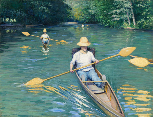 古斯塔夫·卡耶博特（Gustave Caillebotte）-小艇油画高清下载