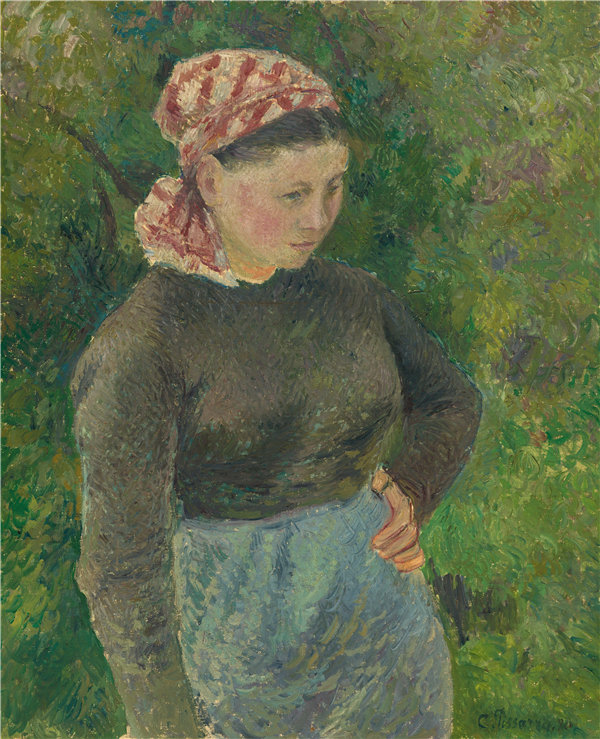卡米尔·毕沙罗(Camille Pissarro)-农妇.油画高清下载