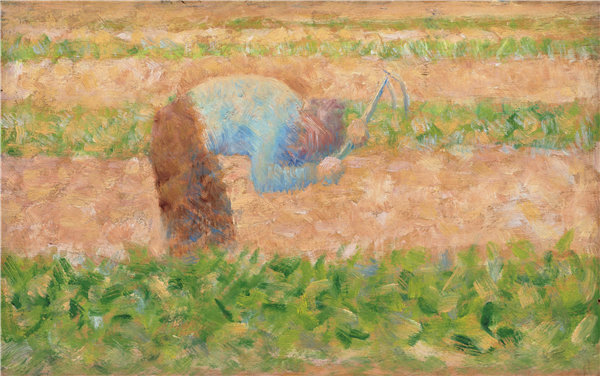 乔治·苏拉特（Georges Seurat）-with头的男人油画高清下载