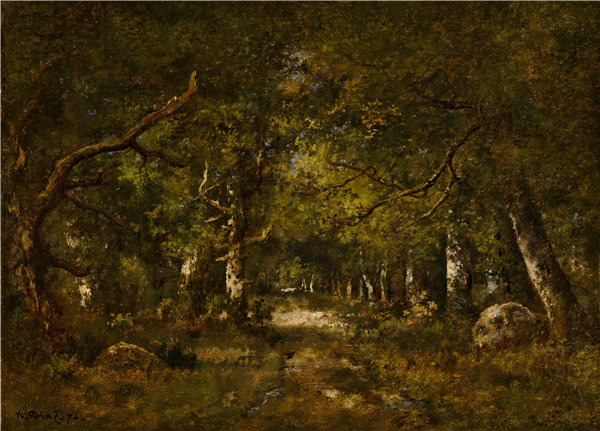 纳西斯·迪亚兹·德·拉·佩纳（Narcisse Diaz de la Pena）-森林风光油画