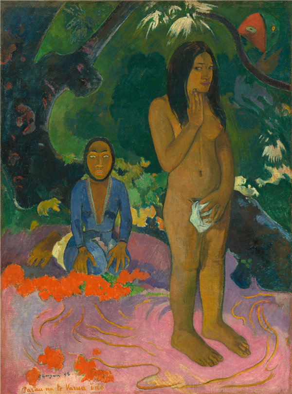 保罗·高更(Paul Gauguin)-Parau na te Varua ino(魔语)油画
