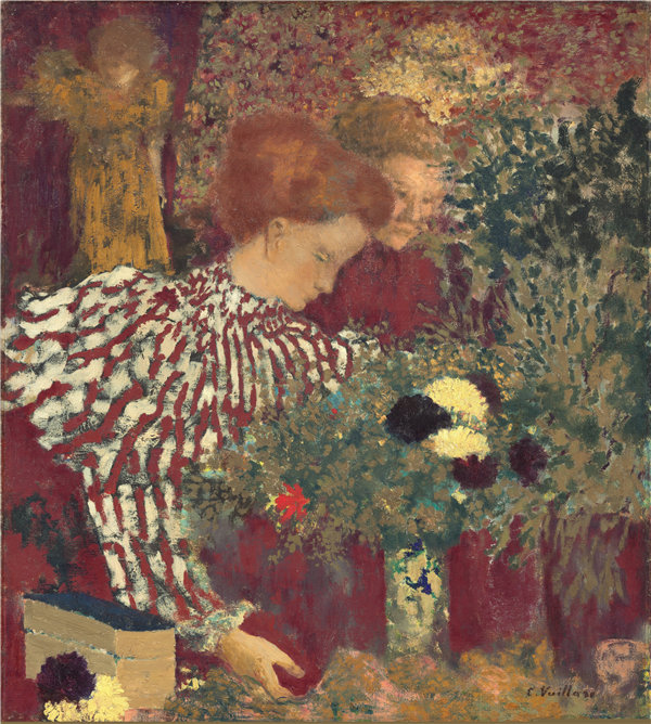 爱德华·维亚尔(Edouard Vuillard)-穿裙子的女人油画高清下载